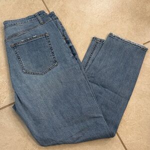 wild fable Medium Blue Straight Leg Jeans with Frayed Hem